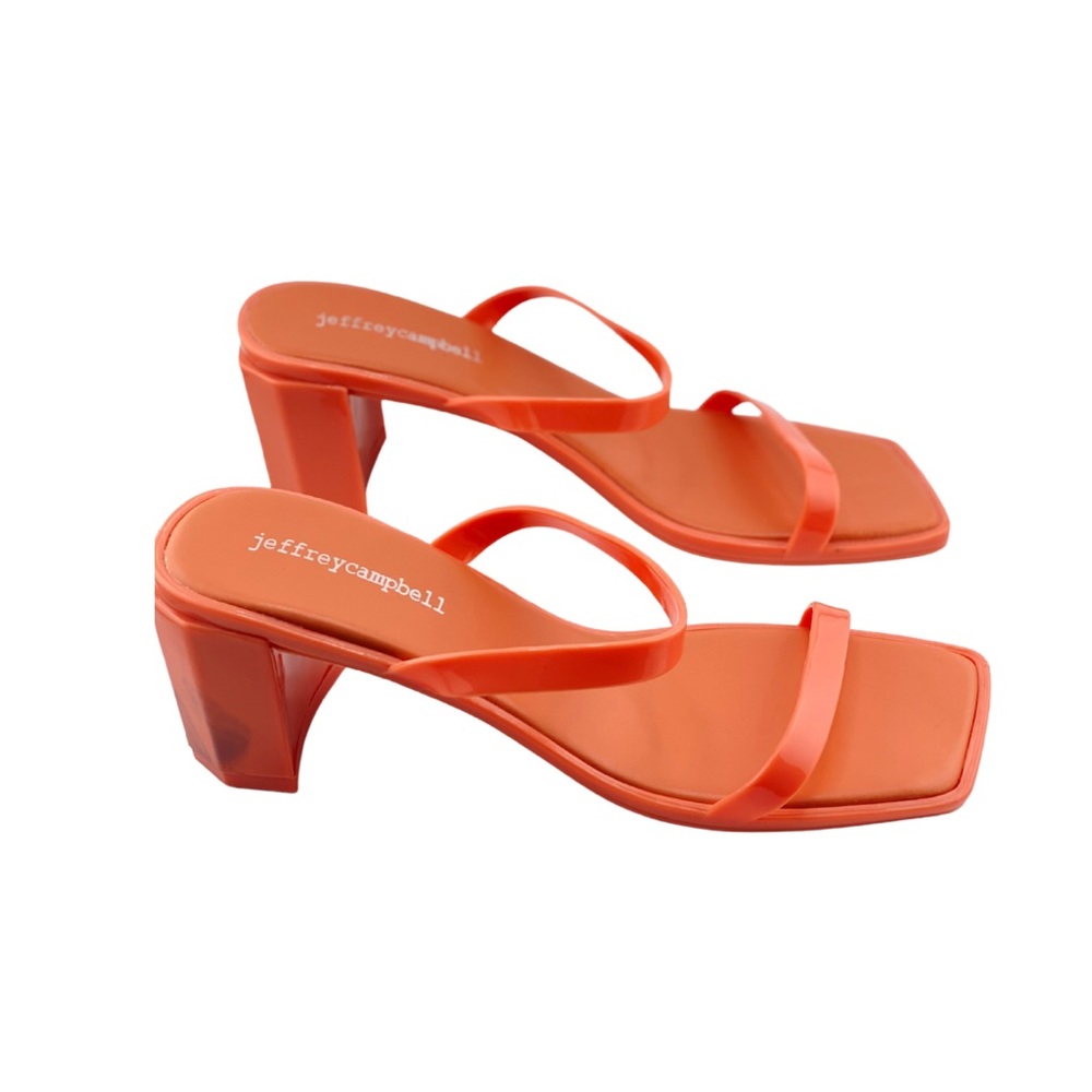 NWOB Women’s Jeffrey Campbell Jamm-3 Jelly High Heel Slide Sandals Peach Pink